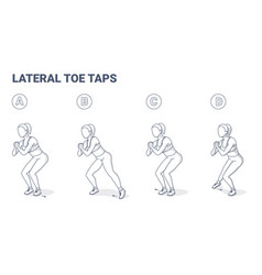 Lateral Toe Taps Female Home Workout Exercise