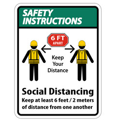 Safety Instructions Social Distancing