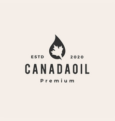 Canada Oil Hipster Vintage Logo Icon