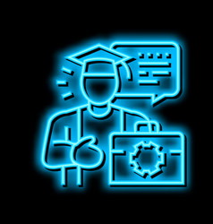 Student Job Neon Glow Icon