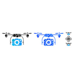 Camera Drone Mosaic Icon Round Dots