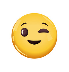 Flat Emoji Winking An Eye