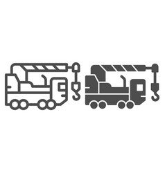 Heavy Duty Truck Line And Solid Icon