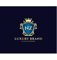 Nz Initial Letter Gold Calligraphic Feminine