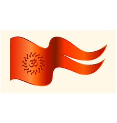 Orange Flag With Om Hindu Sign Bhagwa Flag Symbol