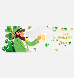 Leprechaun Man Smoking With Holding Beer Mug