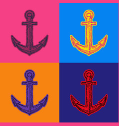 Marine Anchor Pop Art Style Andy Warhol Style