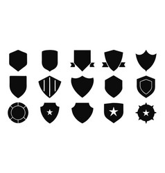 Amazing Lovely Shield Badges Art Set Flat