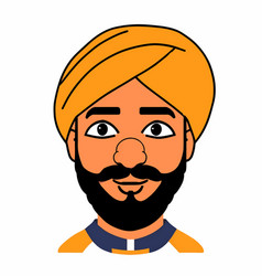 Indian Punjabi Man On White Background