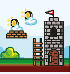 Pixelated Castle Video Game