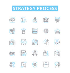 Strategy Process Line Icons Set Planning