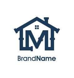 Modern Initial M Home Plumbing Logo