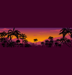 Palm Tree Silhouette Background California Sunset