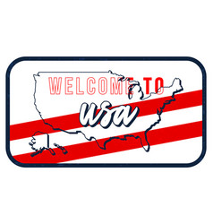 Welcome To Usa Vintage Rusty Metal Sign Map