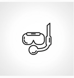 Diving Mask Line Icon Scuba Mask Outline Icon