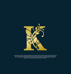 Golden Elegant Logo Design With Letter K Initial