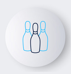 Line Bowling Pin Icon Isolated On White