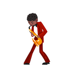 Male African American Musician Playing Saxophone