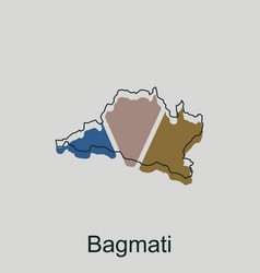 Map Of Bagmati Geometric Outline Design Country