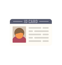 Person Id Card Icon Flat Badge Access