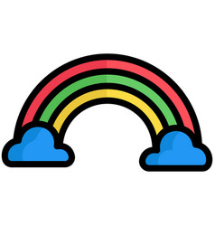 Rainbow Cloud Flat Line Icon