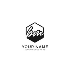 B M Bm Initial Letter Handwritten Signature Logo