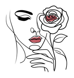 Girl With A Rose Line