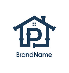 Modern Initial P Home Plumbing Logo