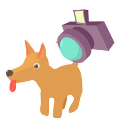 Photographing Dog Icon Isometric Tongue