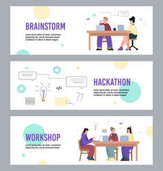 Set Of Posters For Hackathon Workshop