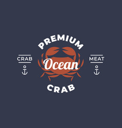 Vintage Premium Crab Seafood Restaurant Icon Logo