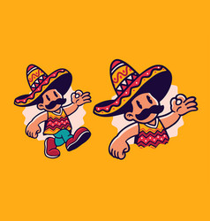 Cartoon Of Mexican Uncle Mascot Design