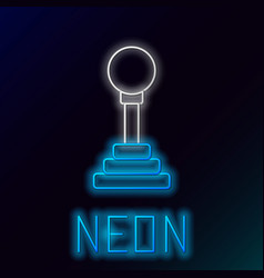 Glowing Neon Line Gear Shifter Icon Isolated