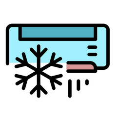 Air Conditioning Snowflake Icon Color Outline