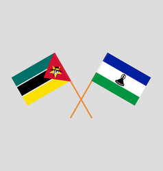 Crossed Flags Of Mozambique And Kingdom Of