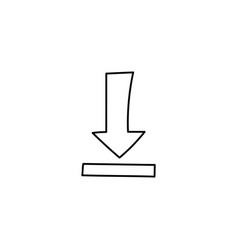 File Download Arrow Hand Drawn Doodle Icon