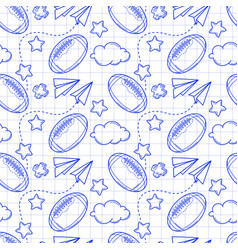 Seamless Pattern With Cartoon American Footballs