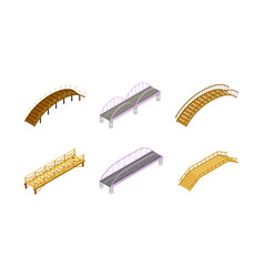 Set Of Bridges Of Different Types Wooden Metal