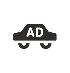 Car Advertising Icon On White Background