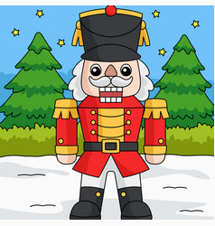 Christmas Nutcracker Colored Cartoon