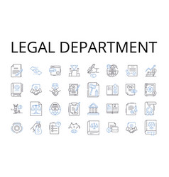 Legal Department Line Icons Collection Marketing