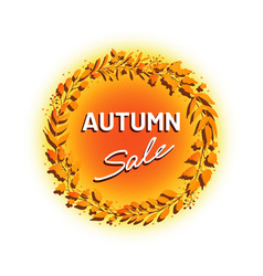 Autumn Sale Ad Or Label Golden Leaf Wreath