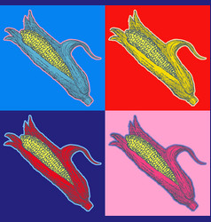 Corn Food Pop Art Style Andy Warhol Style