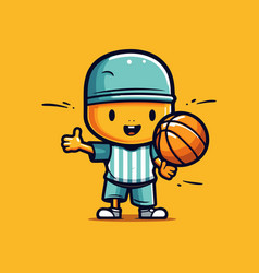 Cute Cartoon Basketball Player Character Mascot