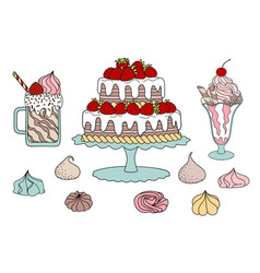 Milkshake set Royalty Free Vector Image - VectorStock