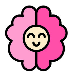 Healthy Brain Icon Flat