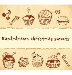 Ink hand drawn bakery set isolated Royalty Free Vector Image