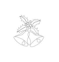 One Continuous Line Drawing Of Christmas Holly