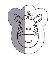 Silhouette Face Zebra Ribbon Bow Head Icon