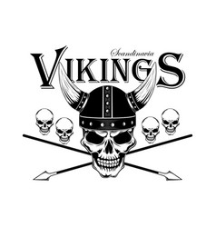 Black And White Image Of A Skull In Viking